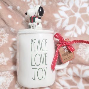 Peanuts X Rae Dunn Snoopy Tall Mug with Lid